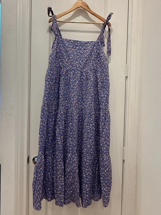 Madewell Lavender-Blue Floral Tiered Maxi Dress - Picture 2 of 8
